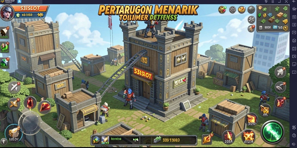 Tampilan menarik dari gameplay 531SLOT di saat pertempuran Tower Defense.