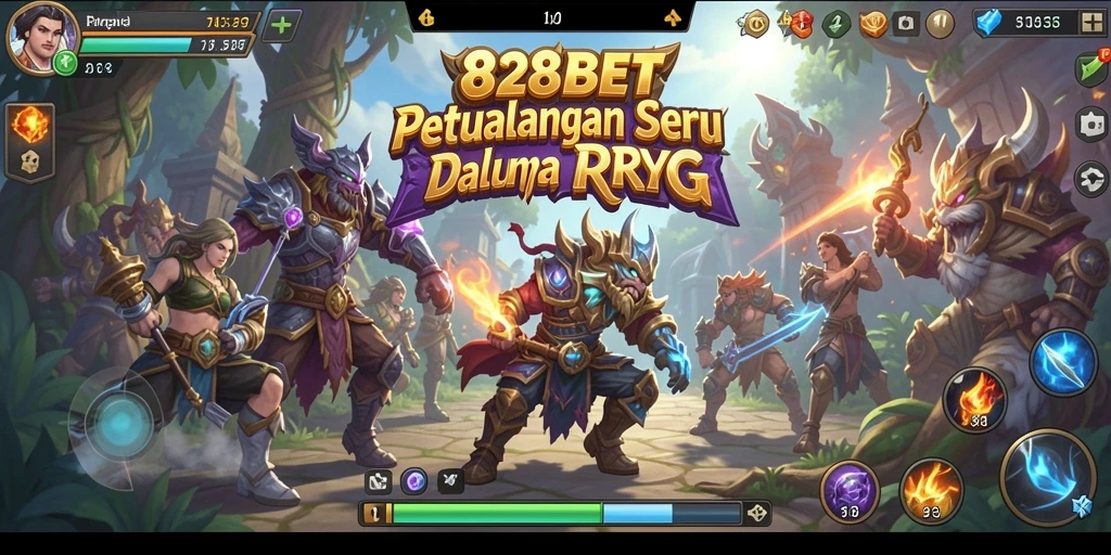 Screenshot gameplay 828BET menunjukkan aksi petualangan yang seru.