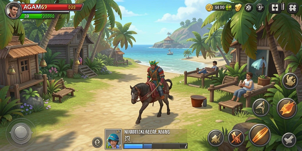 Tampilan seru gameplay AGAM69 yang penuh warna.