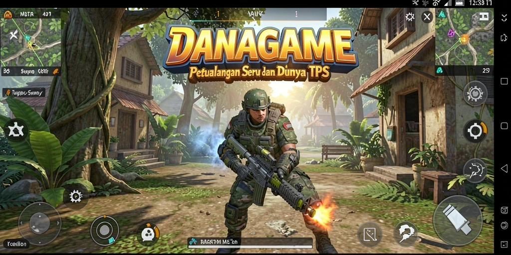 Screenshot dari gameplay seru di DANAGAME dengan aksi tembak-menembak.