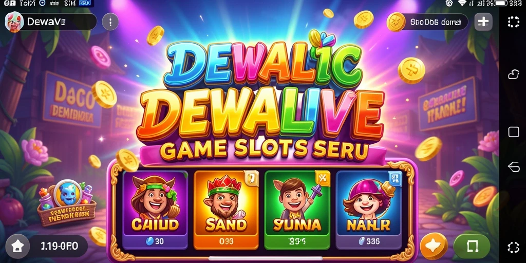 Tampilan menarik dari gameplay Slot DEWALIVE dengan simbol warna-warni.