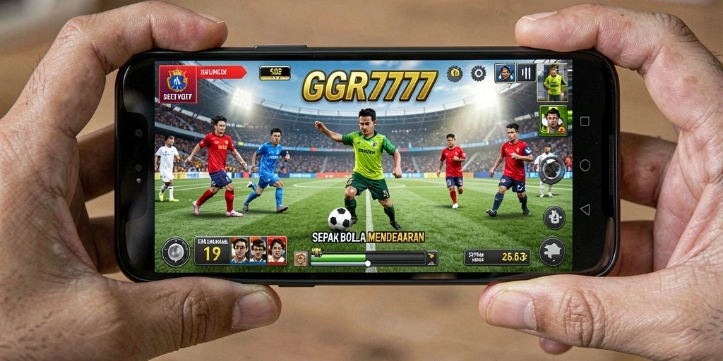 Tampilan utama gameplay sepak bola GGR7777 yang mendebarkan.