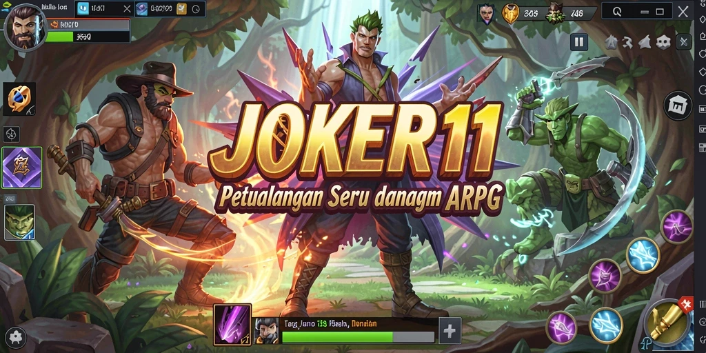 Screenshot gameplay JOKER11 menampilkan pertarungan seru dengan efek visual yang memukau.