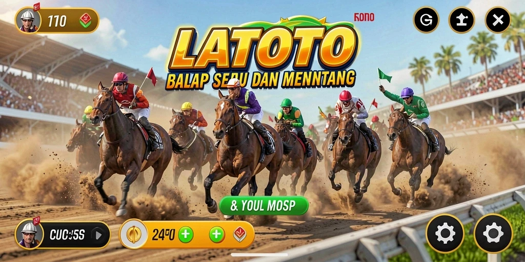 Tampilan screenshot utama LATOTO menampilkan aksi balap yang mendebarkan.