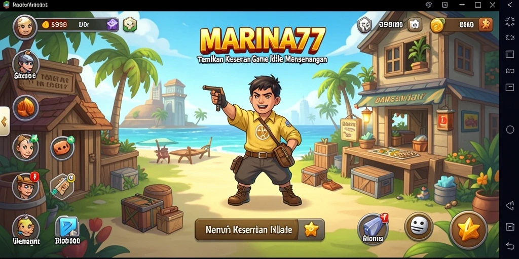 Tampilan gameplay Idle yang menarik dan penuh warna dari MARINA77.