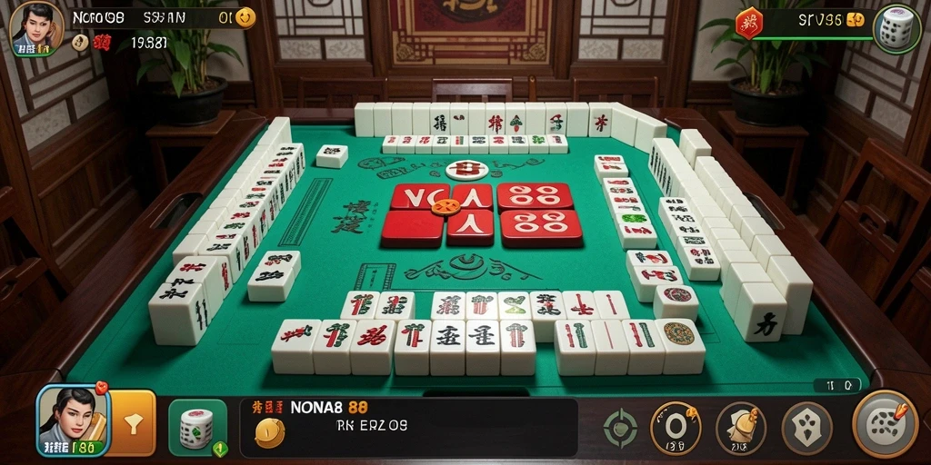 Screenshot gameplay NONA88 menampilkan keasyikan bermain Mahjong.