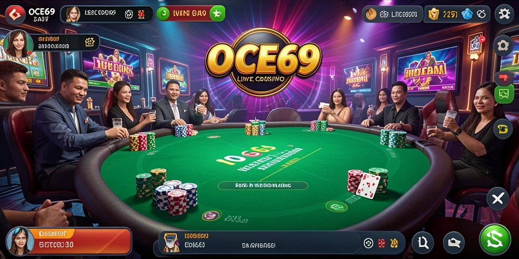 Tampilan gameplay Live Casino yang nyata dan interaktif di OCE69.