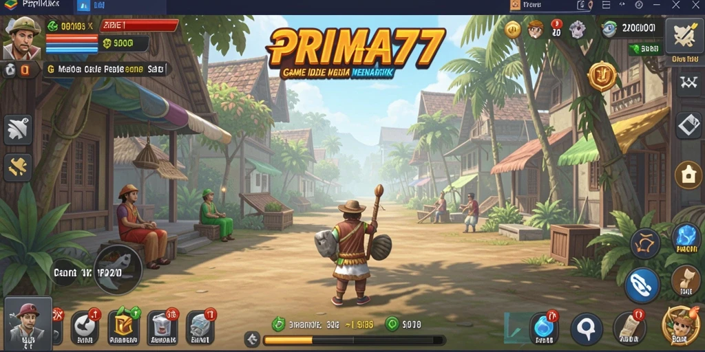 Screenshot utama PRIMA77 menunjukkan gameplay yang seru dan santai.