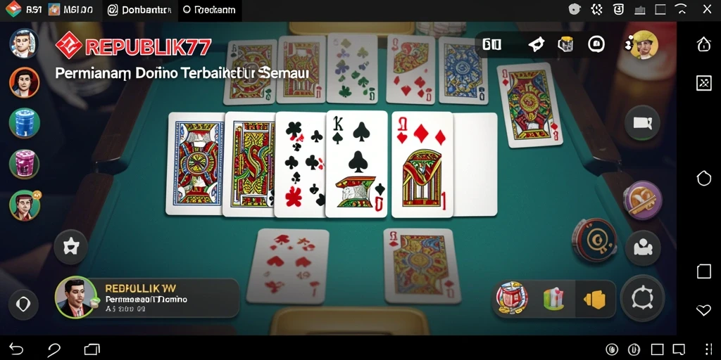 Tampilan gameplay Domino yang seru dan interaktif di REPUBLIK77.