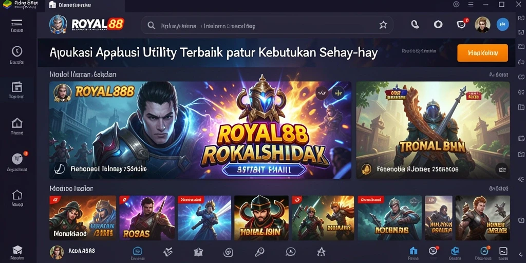 Tampilan antarmuka pengguna ROYAL88 yang intuitif dan memudahkan navigasi.