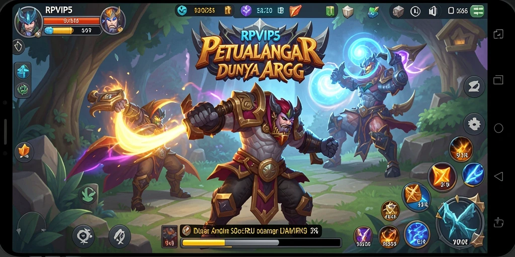 Screenshot RPVIP5 yang menampilkan pertarungan seru dalam dunia ARPG.