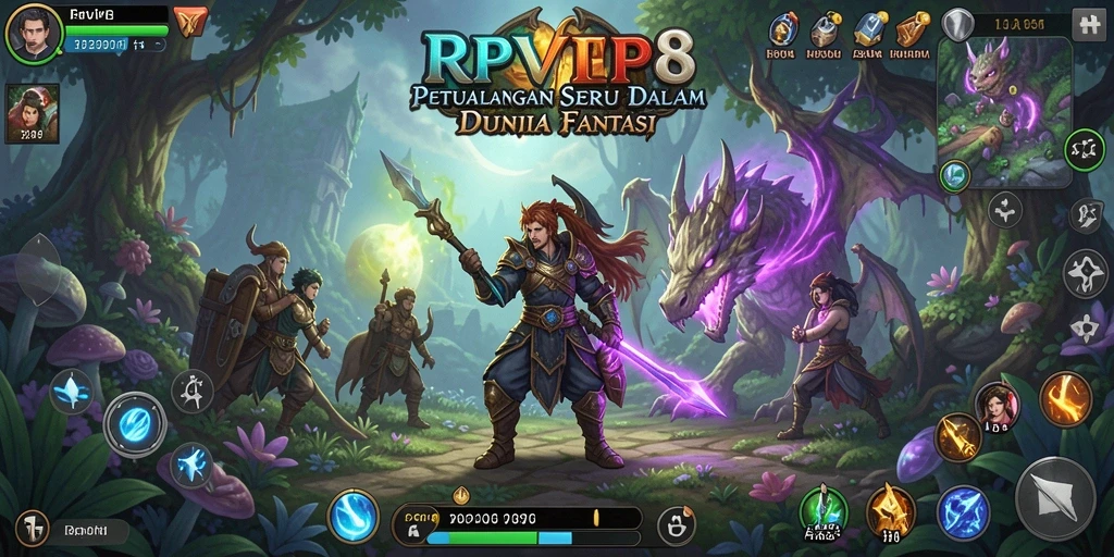 Tangkapan layar RPVIP8 menampilkan aksi mendebarkan dalam petualangan dunia fantasi.