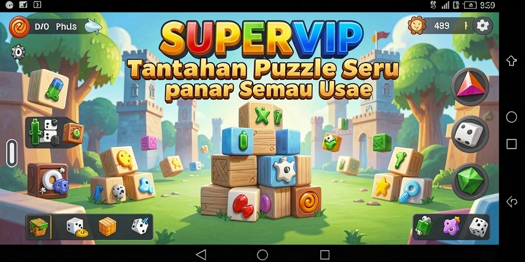 Screenshot utama SUPERVIP menampilkan gameplay Puzzle yang menarik dan penuh tantangan.