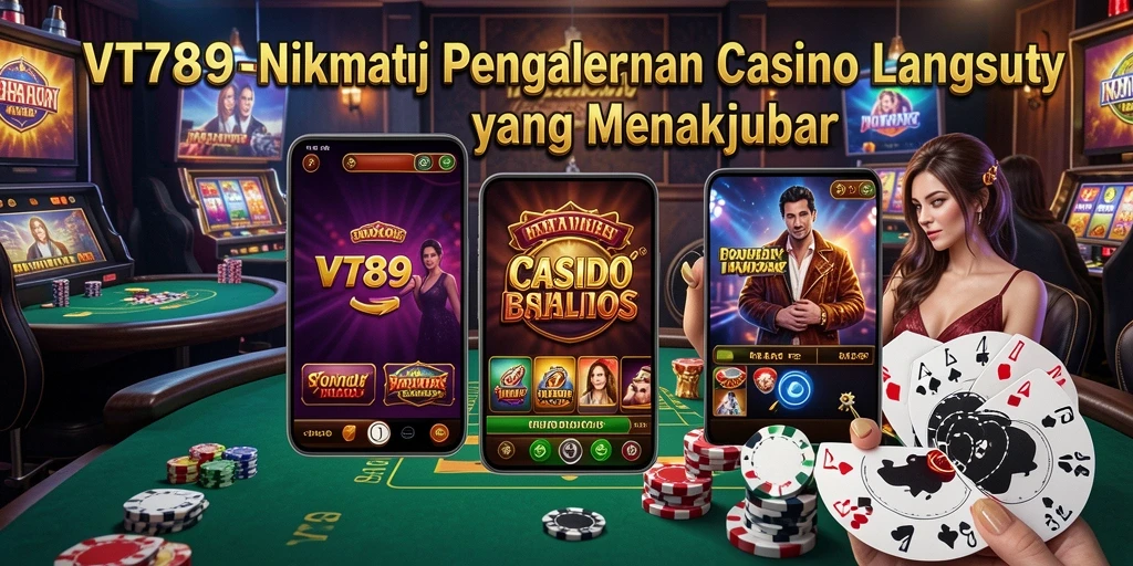 Gameplay menawan dari VT789 dengan dealer nyata di Live Casino.